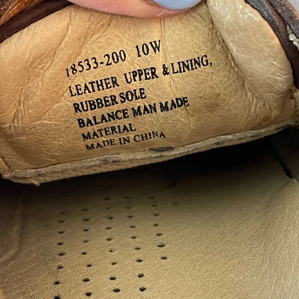 Florsheim Brown Boat Shoes with Moccasin Stitching 10 Wide